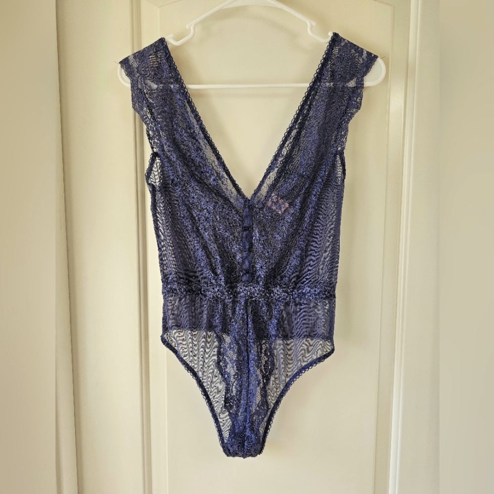 Victoria's Secret Periwinkle Blue Lace Teddy